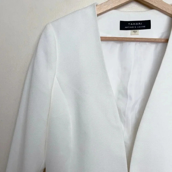Tahari ASL Womens 4 Bell Sleeve  White Career Blazer - Picture 6 of 15